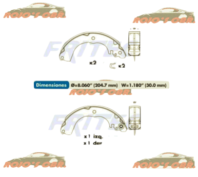  JUEGO DE BALATA FRENO TAMBOR FRITEC ONE WAY DODGE ATTITUDE 1.2L L3 15-23
