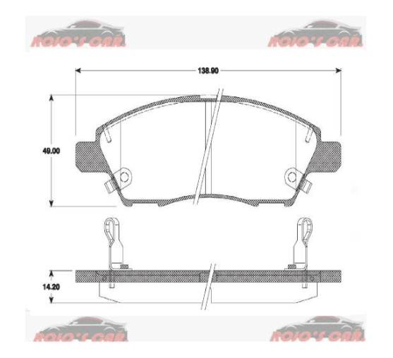 JUEGO DE BALATA FRENO DE DISCO GP1 DELANTERA PARA NISSAN MARCH 2011-2016