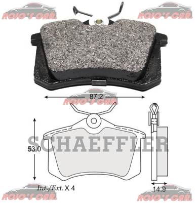 BALATA FRENO DE DISCO FAG PARA VOLKSWAGEN CLASICO 2011-2015, JETTA 1991-2015, BEETLE 2000-2011, GOLF 1991-2007, PASSAT 1991-1997, PEUGEOT 405 1997-1999, AUDI A4 2001-2008, A4 QUATTRO 2002-2005, A8 QUATTRO 2000-2003, ALLROAD QUATTRO 2003