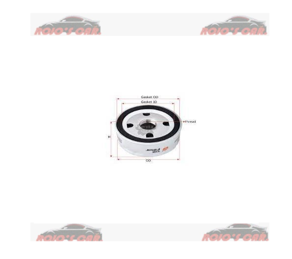 FILTRO DE ACEITE SAKURA NISSAN PLATINA 1.6L 02-09, APRIO 1.6L 07-10, RENAULT TRAFIC 1.9L DIESEL 07-13