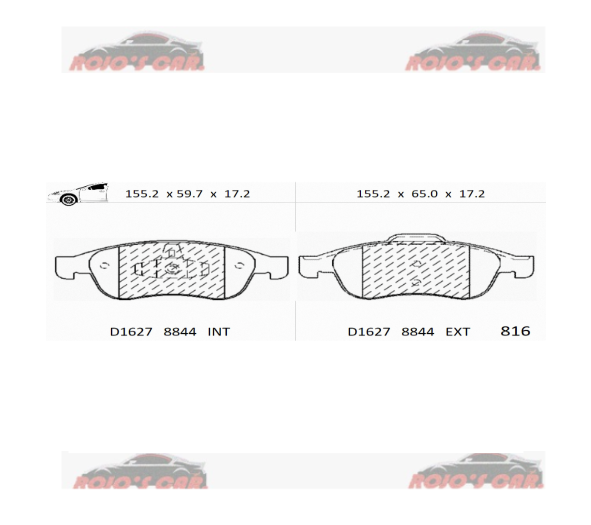  BALATA FRENO DE DISCO GP1 ALFA ROMEO GIULIETTA 1.8 TURBO MT 2011-13, RENAULT CAPTUR 2018-22, DUSTER 2012-17, FLUENCE 2010-16, OROCH 2020-22