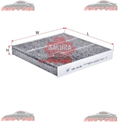  FILTRO DE CABINA SAKURA PARA HONDA VARIOS MOTORES FIT 09-20, CR-Z 1.5L 11-16, CITY 1.5L 10-23, CIVIC 16-23, HR-V 1.5-1.8L 16-23, BR-V 18-22, CR-V 17-23, ODYSSEY 18-23