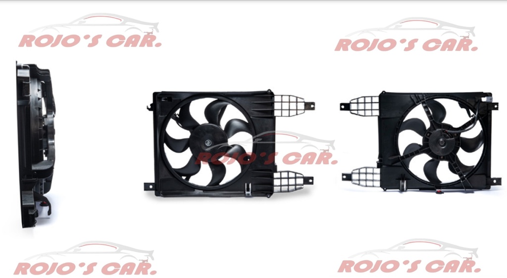 MOTOVENTILADOR TOTALPARTS PARA RADIADOR - CHEVROLET AVEO 4CIL 1.6L 09-18, AVEO5 4CIL 1.6L 09-18, 96808149|95950465 2 TERMINALES MOTOR, ASPAS Y TOLVA 12V 7