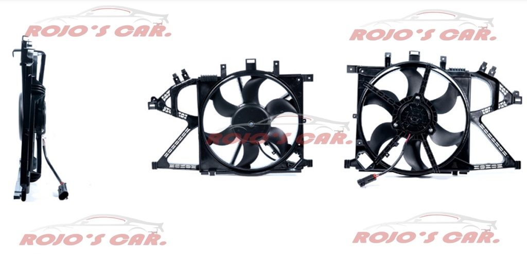 MOTOVENTILADOR TOTALPARTS PARA RADIADOR - CHEVROLET CORSA 4CIL 1.4L, 1.8L 02-09, TORNADO 4CIL 1.8L 04-09, 1314442|696382|1341331 2 TERMINALES 12V 6
