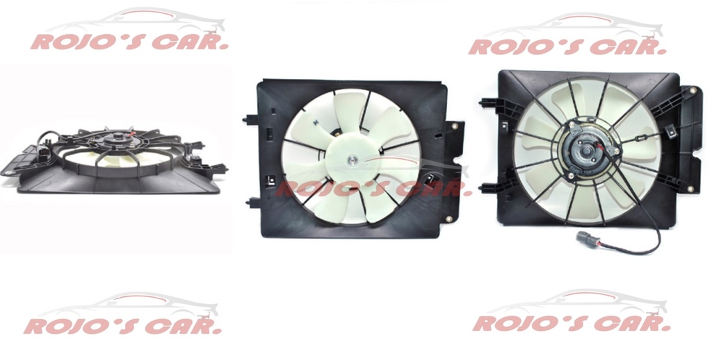 MOTOVENTILADOR TOTALPARTS PARA RADIADOR - HONDA CR-V 4CIL 02-06, ELEMENT 4CIL 2.4L 03-11, 38616P3G003 2 TERMINALES MOTOR, ASPAS Y TOLVA 12V 7