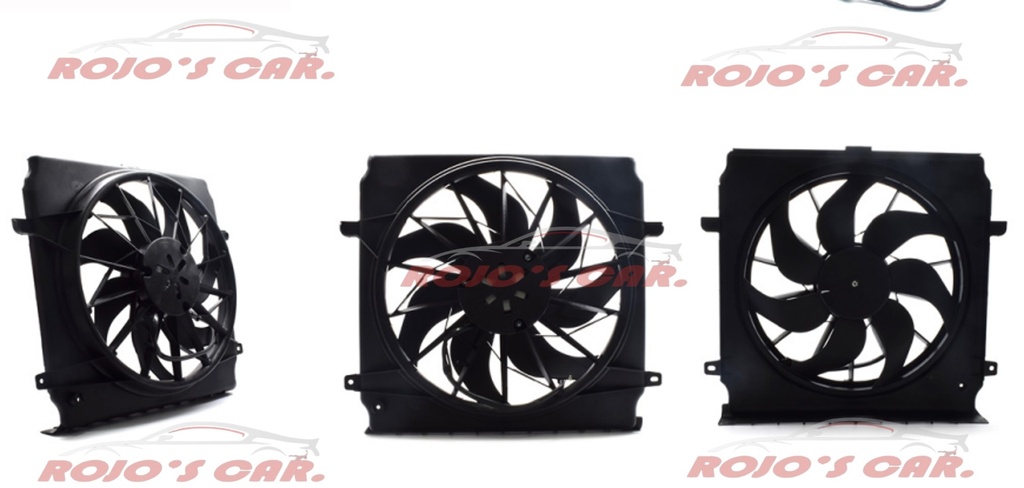 MOTOVENTILADOR TOTALPARTS PARA RADIADOR - JEEP LIBERTY 6CIL 3.7 02-03, 4CIL 2.4L 02-04, 52079786AA|52079786AB|55037659AA 2 TERMINALES MOTOR, ASPAS Y TOLVA 12V 7