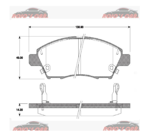 JUEGO DE BALATA FRENO DE DISCO GP1 DELANTERA PARA NISSAN MARCH 2011-2016