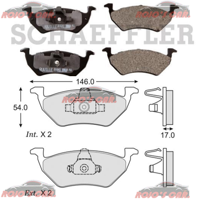BALATA FRENO DE DISCO FAG DELANTERA SEMI METALICA PARA VOLKSWAGEN SAVEIRO 2010-2013, GOL 2009-2013