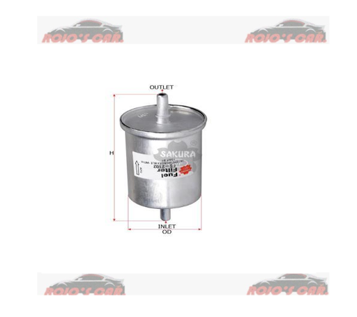 FILTRO DE COMBUSTIBLE SAKURA PARA VOLKSWAGEN GOL 1.6L 2008-2019, SAVEIRO 1.6L 2011-2016, SANDERO 1.6L 2015-2017