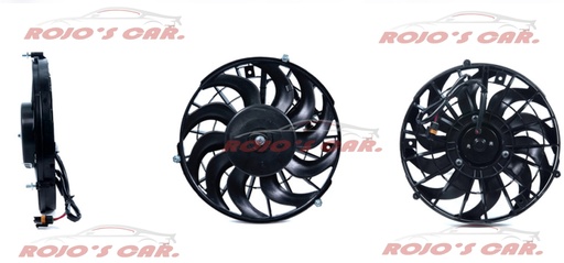 MOTOVENTILADOR TOTALPARTS PARA RADIADOR - CHEVROLET CHEVY 4CIL 1.6L 97-12, 2 TERMINALES MOTOR, ASPAS Y TOLVA 12V 10