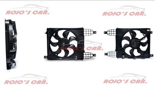 MOTOVENTILADOR TOTALPARTS PARA RADIADOR - CHEVROLET AVEO 4CIL 1.6L 09-18, AVEO5 4CIL 1.6L 09-18, 96808149|95950465 2 TERMINALES MOTOR, ASPAS Y TOLVA 12V 7