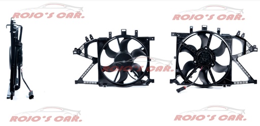 MOTOVENTILADOR TOTALPARTS PARA RADIADOR - CHEVROLET CORSA 4CIL 1.4L, 1.8L 02-09, TORNADO 4CIL 1.8L 04-09, 1314442|696382|1341331 2 TERMINALES 12V 6