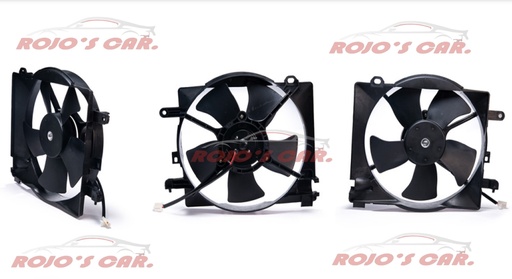 MOTOVENTILADOR TOTALPARTS PARA RADIADOR - PONTIAC MATIZ 4CIL 1.0L 03-08, 96314166|93741009 2 TERMINALES MOTOR, ASPAS Y TOLVA 12V 5
