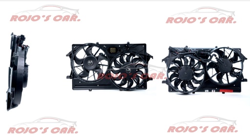 MOTOVENTILADOR TOTALPARTS PARA RADIADOR - FORD FOCUS 4CIL 2.0L 01-03, 1S4Z8C607-AA|1S4Z8C607CA 2 / 1 TERMINALES MOTOR, ASPAS Y TOLVA 12V 11 / 5