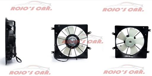 MOTOVENTILADOR TOTALPARTS PARA RADIADOR - HONDA ACCORD 6CIL 3.0L 03-07, 19030RCAA01 2 TERMINALES MOTOR, ASPAS Y TOLVA 12V 5