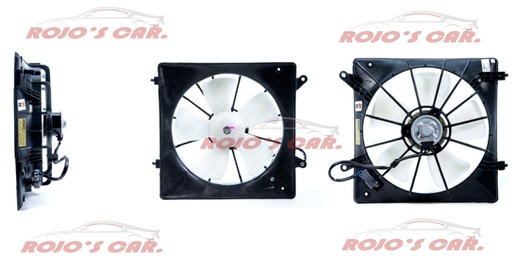 MOTOVENTILADOR TOTALPARTS PARA RADIADOR - HONDA ACCORD 4CIL 2.3L 98-02, 19020-PLC-003|19015-PAA-A01 2 TERMINALES MOTOR, ASPAS Y TOLVA 12V 5