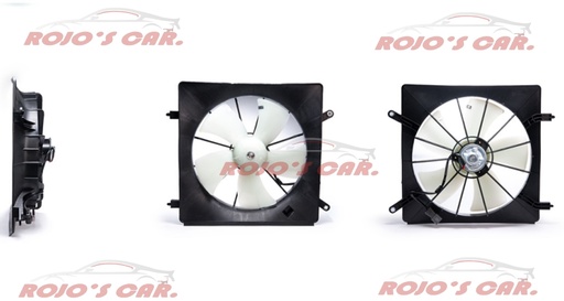 MOTOVENTILADOR TOTALPARTS PARA RADIADOR - HONDA CR-V 4CIL 2.4L 07-09, 19030RZAA01 2 TERMINALES MOTOR, ASPAS Y TOLVA 12V 5