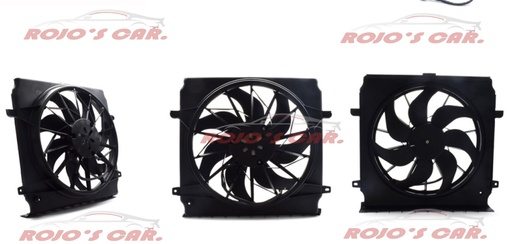MOTOVENTILADOR TOTALPARTS PARA RADIADOR - JEEP LIBERTY 6CIL 3.7 02-03, 4CIL 2.4L 02-04, 52079786AA|52079786AB|55037659AA 2 TERMINALES MOTOR, ASPAS Y TOLVA 12V 7